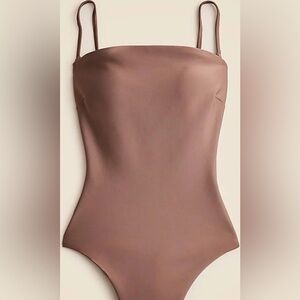 J. Crew Gemma strapless Brown One-Piece Swimsuit